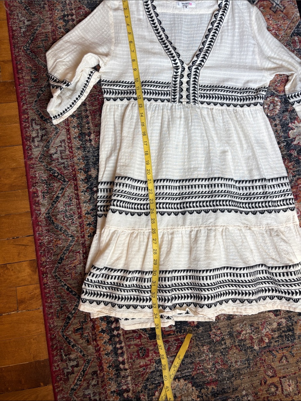 Lemlem Hannah Flutter Dress with Black Embroidered Trim - Picture 6 of 6
